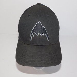 BURTON Look Yonder Black Trucker Snapback Hat Cap Logo Mountain